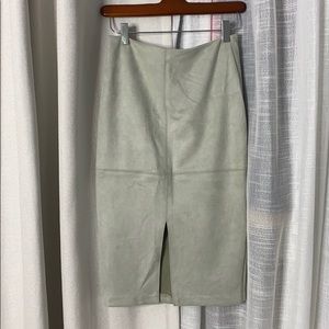 Faux suede midi skirt